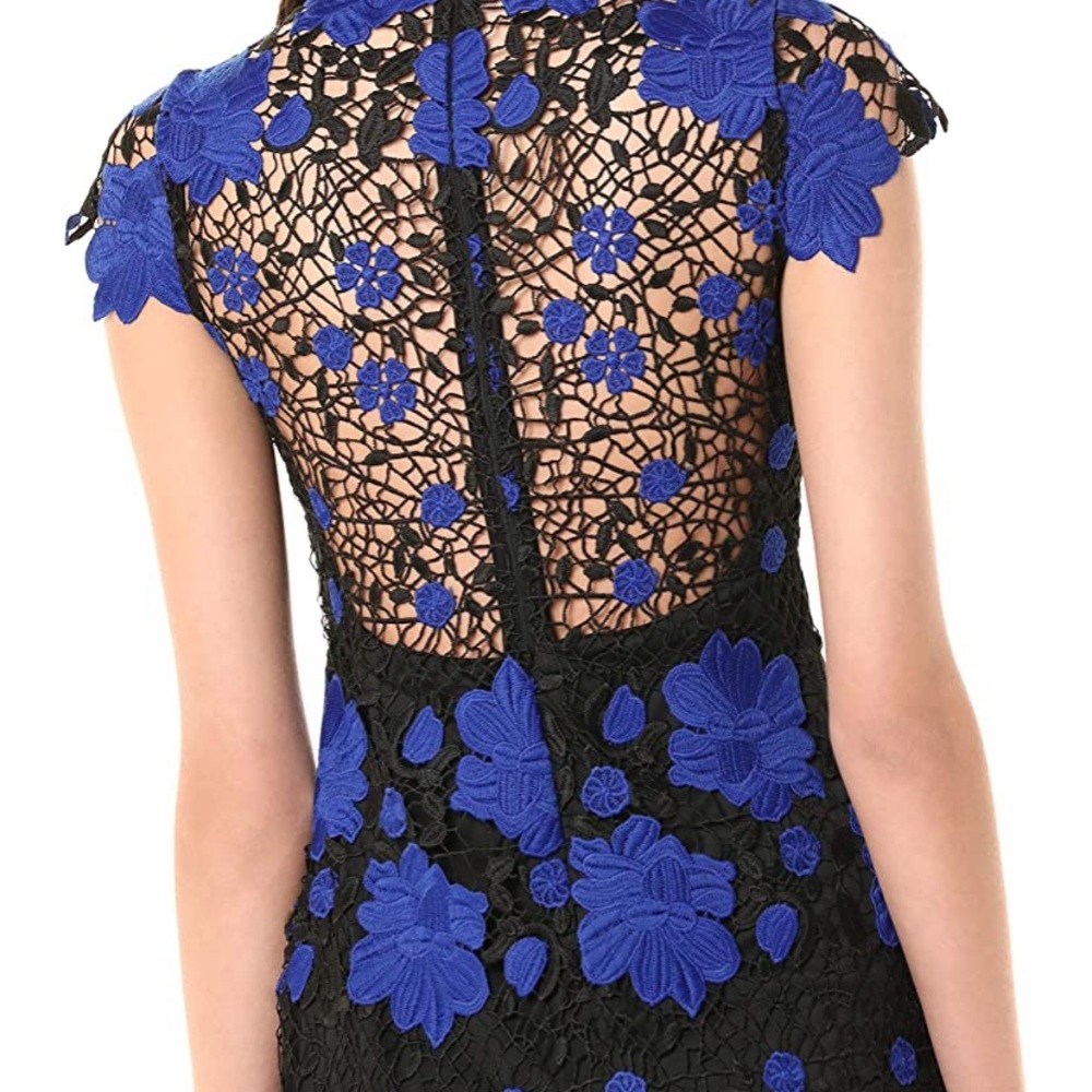 Laundry by Shelli Segal Mock-Neck Lace Web Dress - Picture 3 of 15
